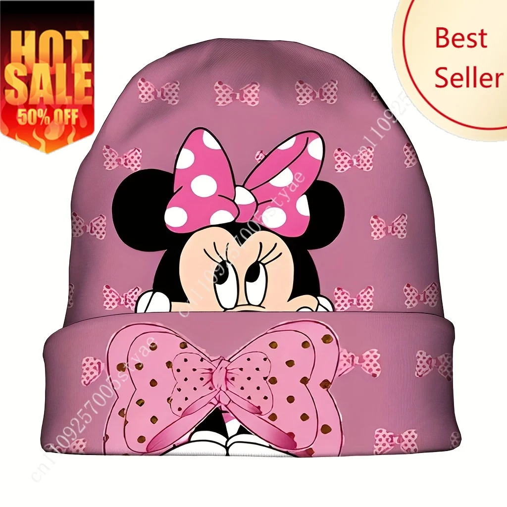 

Mickey Minnie Mouse Beanie Hat Disney Cartoon Knit Cap Men Women Winter Keep Warm Holiday Decorations Skull Caps Party Gift Hats