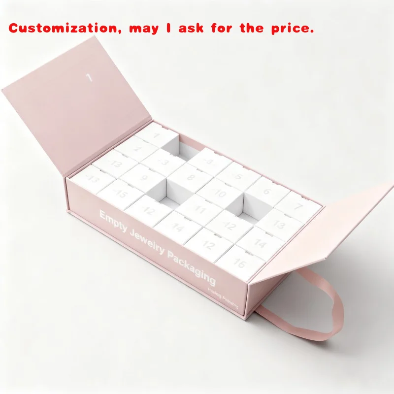 

custom.Customized pink Calendar Box High-end Magnetic Flip Packaging Box Recyclable Arrival Calendar Storage Pape