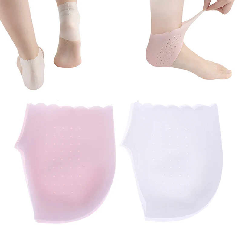 1pair Women Men Silicone Feet Care Socks Moisturizing Gel Heel Thin Socks with Hole Cracked Foot Skin Care Protectors Foot Care