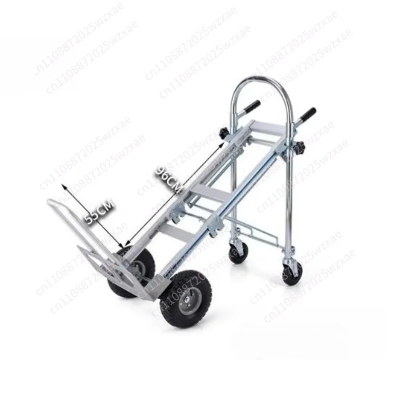 Aluminum Folding Hand Truck, 2 in 1 Design 800 lbs Capacity, Heavy Duty Industrial Collapsible cart, Dolly Cart with Rubber