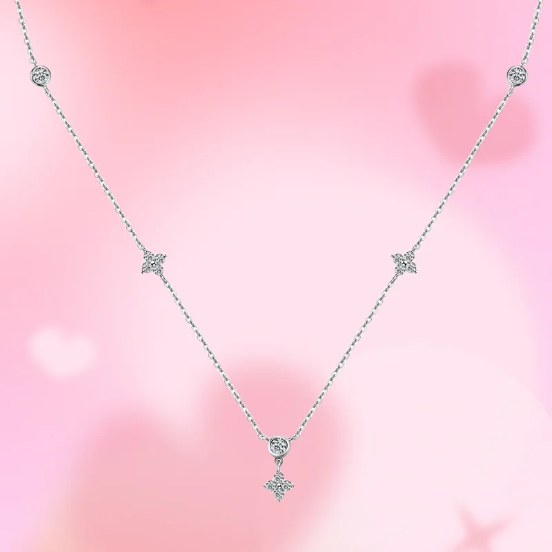 

New 2024 New Fashion Niche Necklace Women's Stacked Wind S925 Sterling Silver Rose Gold Collarbone Chain High S