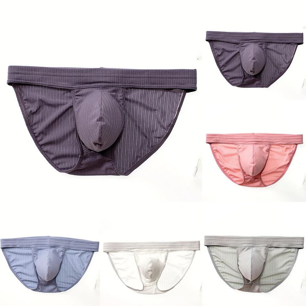 Men's Briefs Sexy G-string Underwear Low Waist Soft Panties U Convex Jockstrap Lingerie Bikini Comfortable Breathable Underpants