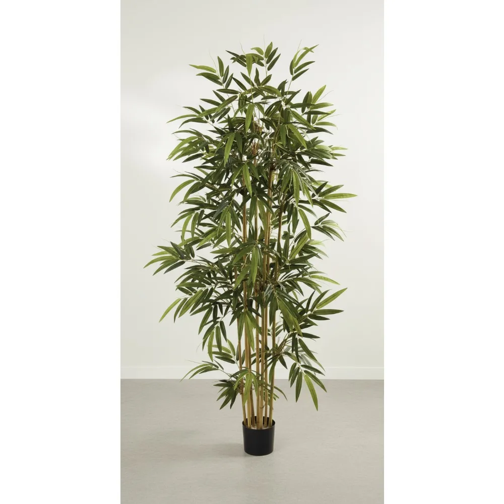 نبات صناعي لديكور المنزل الداخلي بطول 6 أقدام مع 1000 أوراق واقعية في وعاء أسود #1