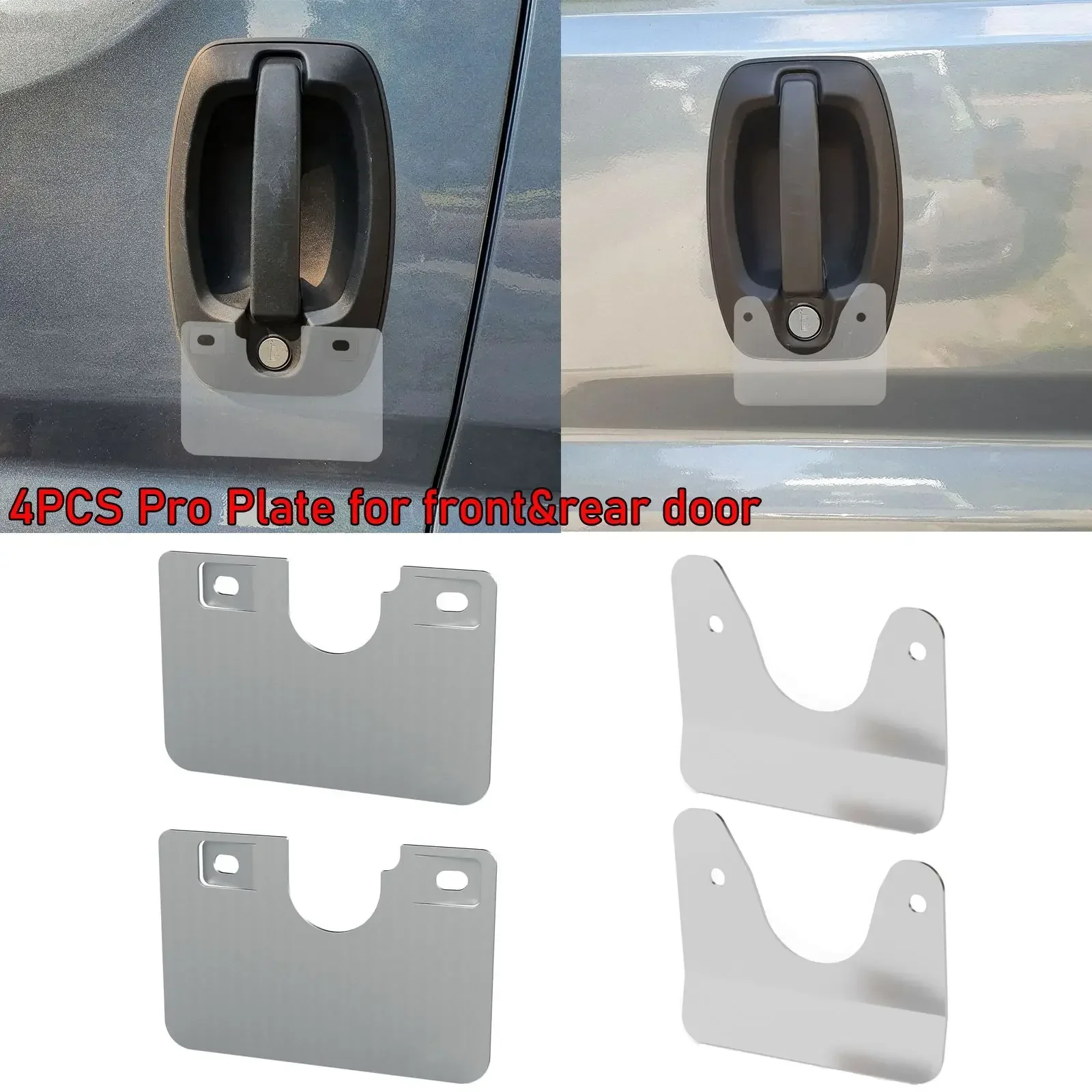 4PCS Prick Stop Burglary Protection For Citroen Relay / Fiat Ducato / Peugeot Boxer Onwards Door Handle Pro Plate Anti-Burglary