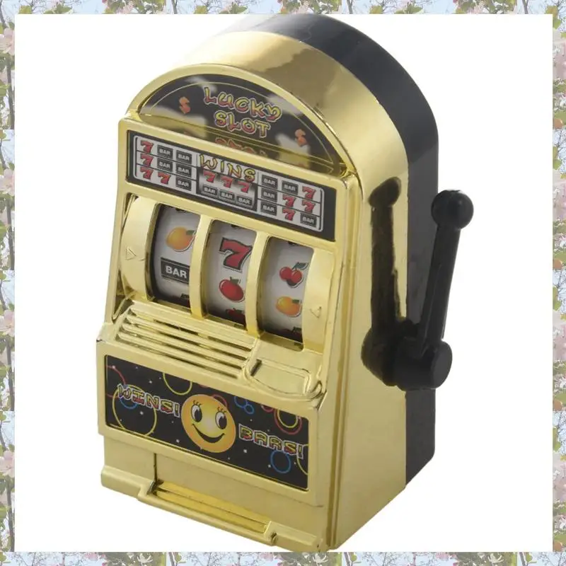 T84C-2X Mini Casino Jackpot Fruit Slot Machine Money Box Game For Kids Adult Decompression Slot Machine Gold