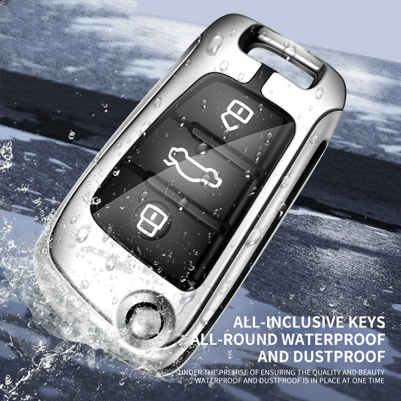 Zinc Alloy Car Remote Key Case Cover Shell For Audi C5 C6 R8 A1 A3 A4 A5 A6 A7 Q3 Q5 Q7 S6 B6 B7 B8 8P 8V 8L TT RS RS3 S3 Sline view 6
