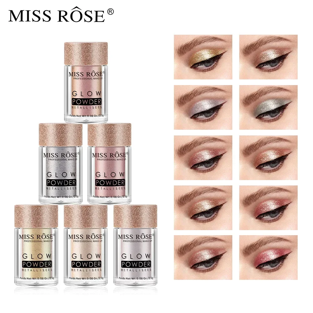 MISS ROSE Single Color Pearl Diamond Glitter Lidschatten-Make-up High Lighter Shiny Shimmer Brighten Eye Shadow Powder Cosmetics