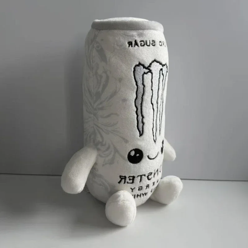 HOT Monster Plush White Energy Drink Plush Toy Simulation Can Stuffed Doll Cute Soft Figure Decor Gift Friend Home Ornament