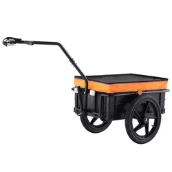 SucceBuy 88Lbs Bike Cargo Trailer Bicycle Wagon Cart Foldable Storage with 16