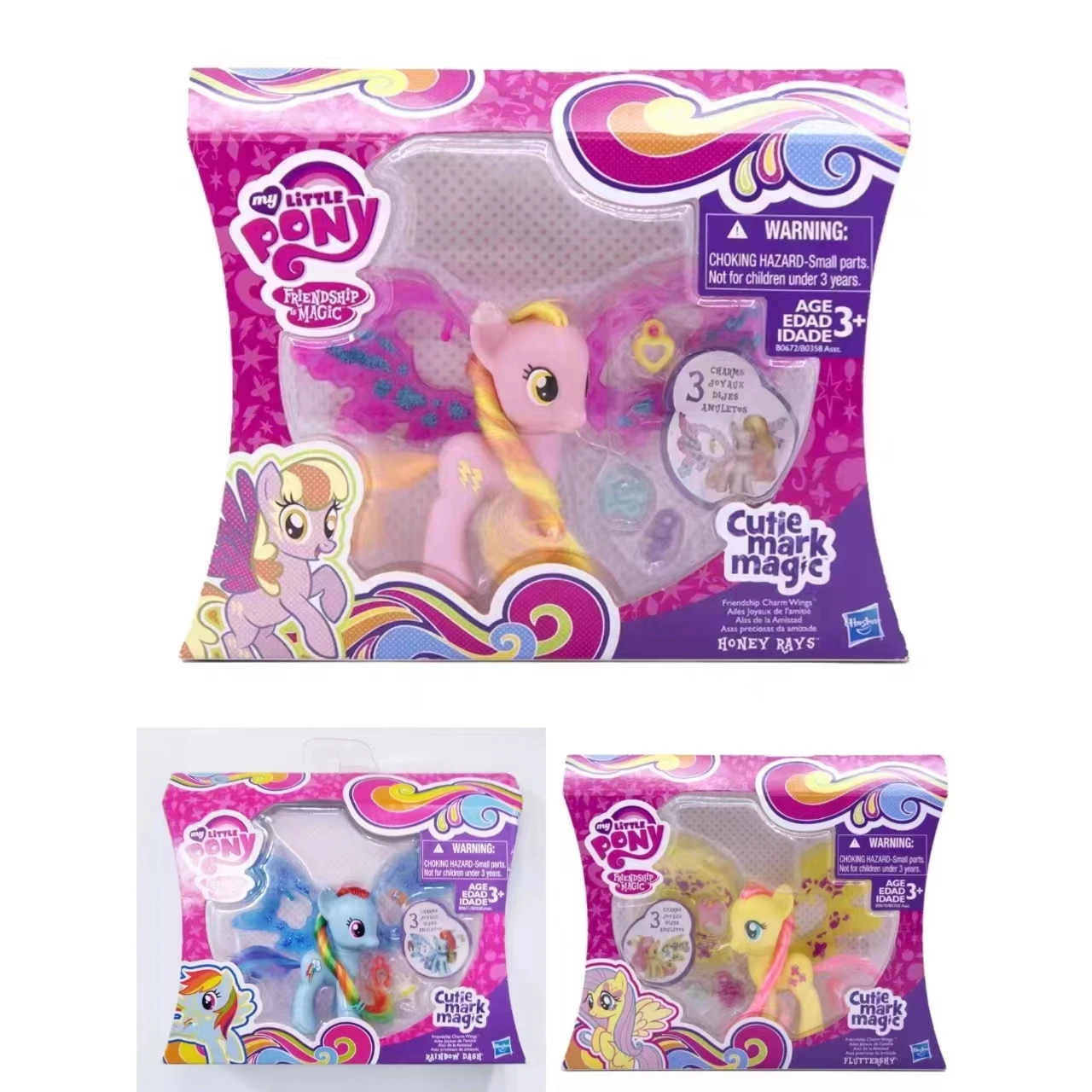 Genuine Hasbro My Little Pony Cutie Mark Magic Series Set Fluttershy Anime Figures Rainbow Dash Honey Rays Collection Gifts