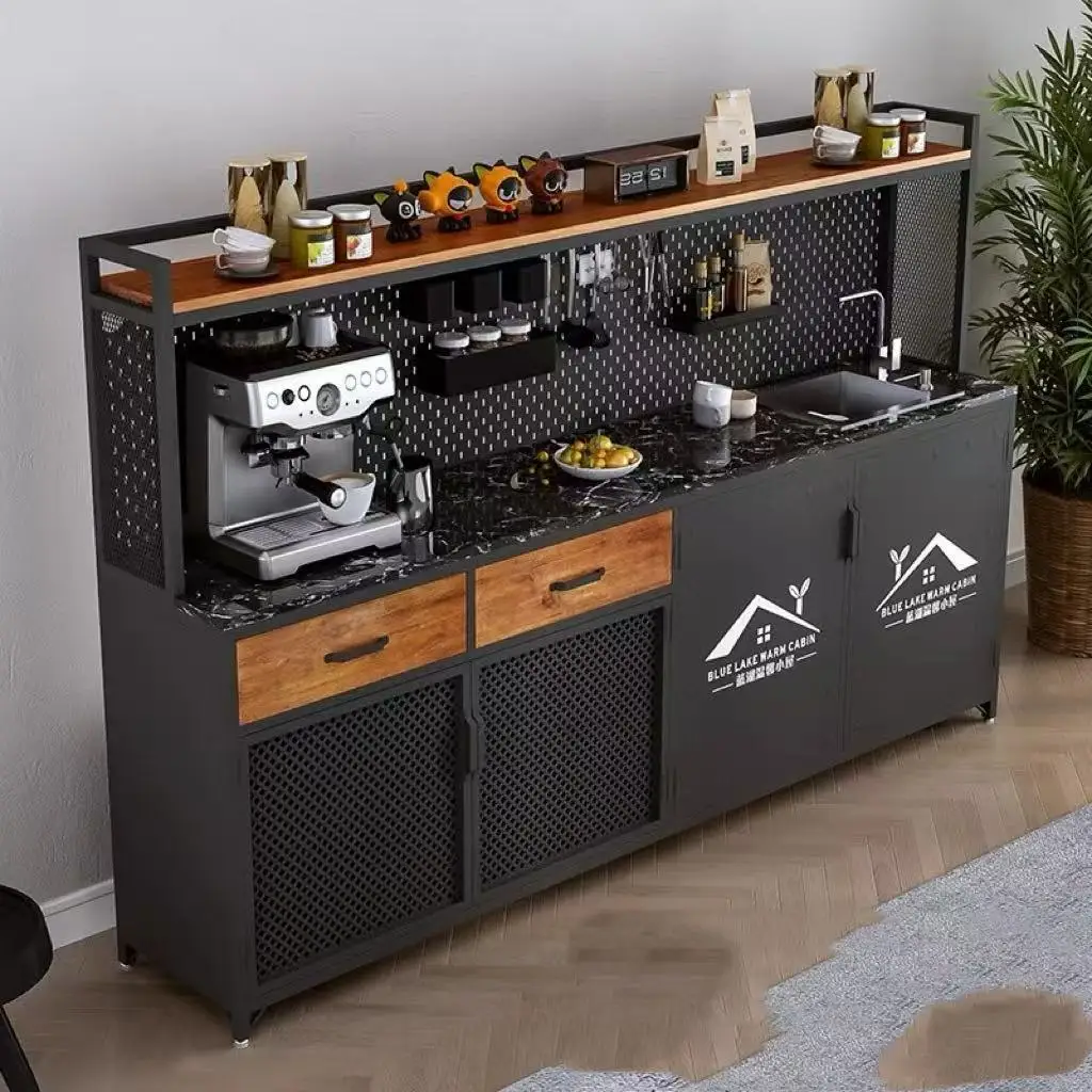 Office water bar counter integrated cabinet, side cabinet against the wall, company tea cabinet, coffee cabinet, sink