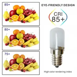 Mini 2W LED Light Bulbs E14 86-240V 2835SMD Refrigerator Lamp Screw Bulb For Refrigerator Freezer 3000K Warm White 6500K B6N9