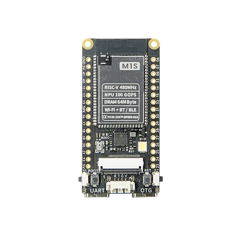 Substituição da placa do núcleo para o módulo amassado de M1S, BL808, RV64, 480Mhz, RV32, 320Mhz, NPU, BLAI, 100GOPS, 16Mbyte, SPI, FLASH, 2.4G WiFi, BT, conselho Núcleo BLE