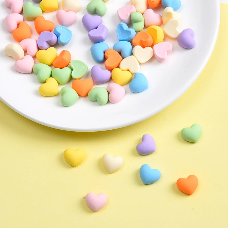 

10pcs Kawaii Cute Love Heart Flat Back Resin Cabochons Scrapbook Embellishments Nail Art Decor Patch Hair Clips Decoration