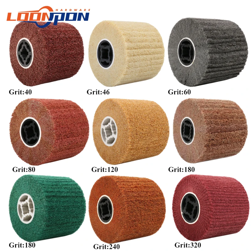 Loonpon 120 x 100 x 19 mm Poliertrommel Polierscheibe Metall Nylondraht Polierbürste Roller Polierwerkzeuge für Edelstahl – Detail 4