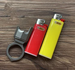 New Titanium Alloy Keychain Survival Tool Lighter Case Cover Sleeve Holder Fits Bic J5/J3 Lighter