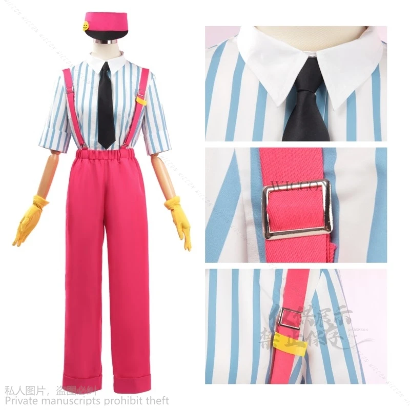Anime Game Project Sekai Colorful Stage Cosplay Kasane Teto Vtuber Cos Maid Pants Uniform Set Halloween Party Hat Cos Red Wigs image 3
