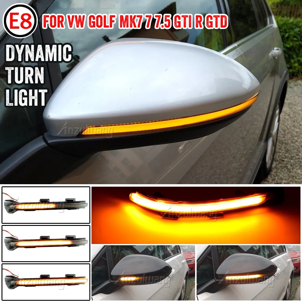 

Water Blink Dynamic Flowing Side Mirror LED Turn Signal Light For VW Golf 7 VII MK7.5 Jetta MK7 GTI R GTD GTE Touran