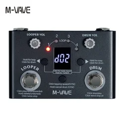 M-VAVE Guitar Effect Pedal Drum Looper Effector LOST TEMPO 30 Drums 11 Mins Looper Recoding Time Precision Tuner Effect CUVAVE