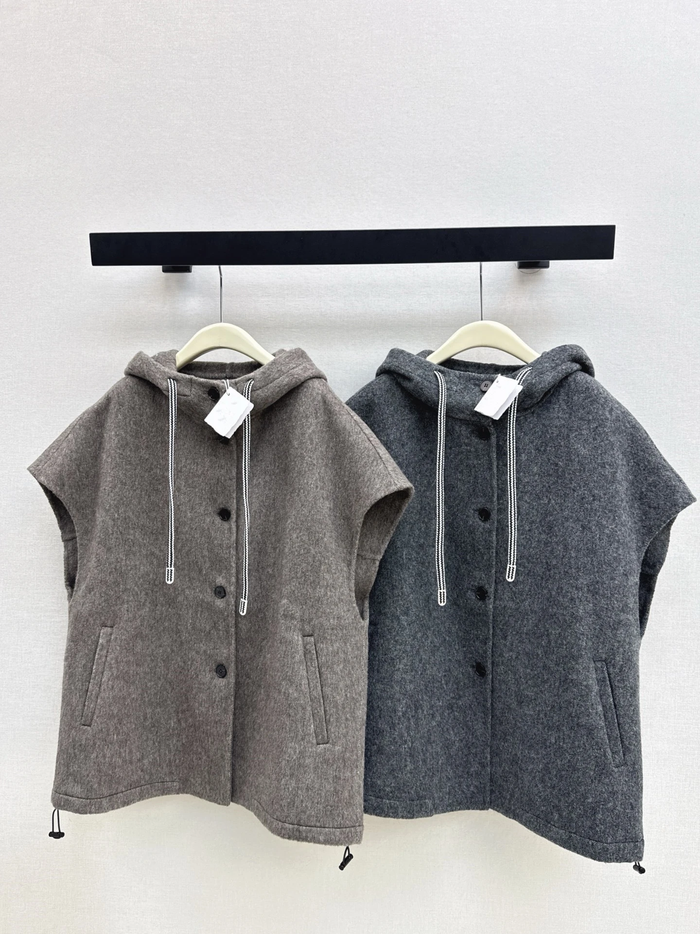 Abrigo de mujer BC Otoño e Invierno nuevo chaleco con capucha chaleco Casual de lana australiana para mujer