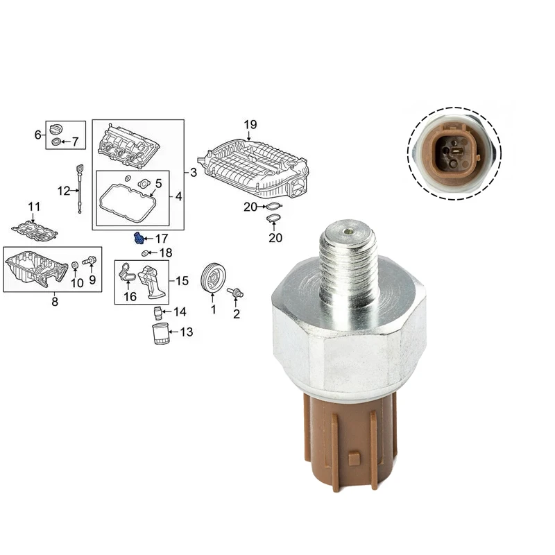 ngine Oil Pressure Switch Sensor 37240R70A03 37240R70A04 for 2010-2015 Honda Crosstour & 2008-2019 Odyssey (3.5L V6)