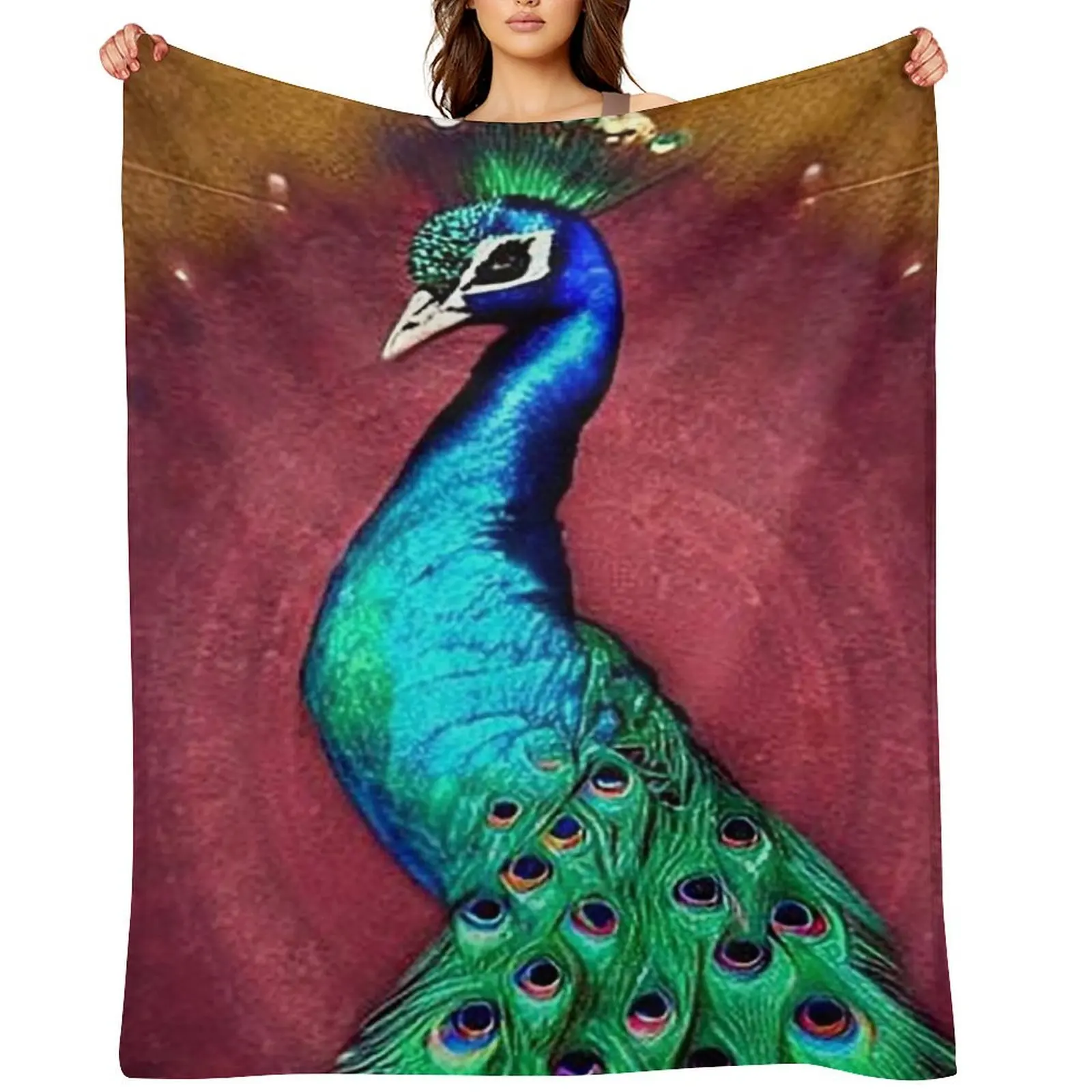 بطانية رمي الطاووس المتطورة هدية شخصية لطيفة بطانيات شعر للسفر #1