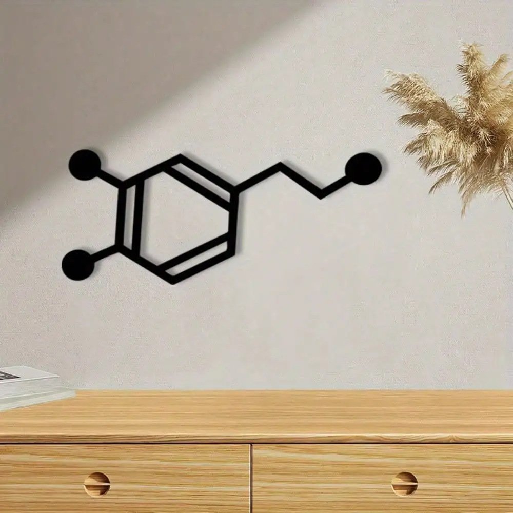 CIFBUY Iron Art Wall Decor Metal Dopamine Molecule Minimalist Hanging Sculpture For Home Office Psychology Lab Wall Art Gift