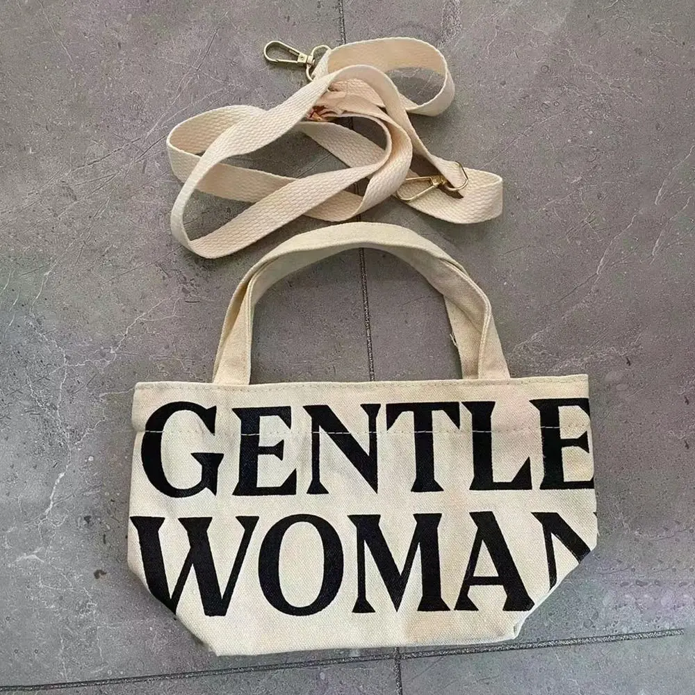 Women Crossbody Shoulder Bags Birthday Gifts Stylish Personality Letter Canvas Gentlewoman Makeup Lipstick Bags Large C