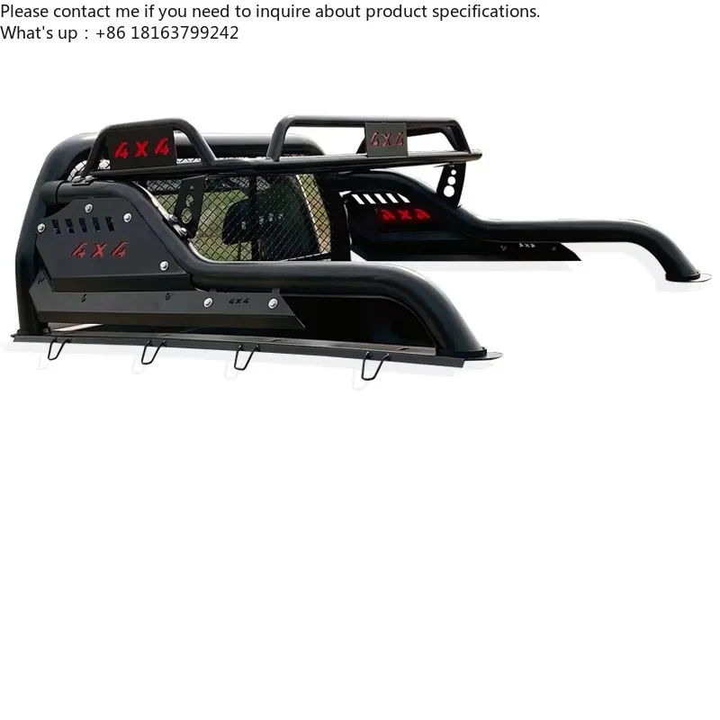 

Adjustable Universal Steel Roll Bar Rack for 4x4 Pickup Truck with Signal Reserving Brake Light Truck Bed Rack Roll Bar