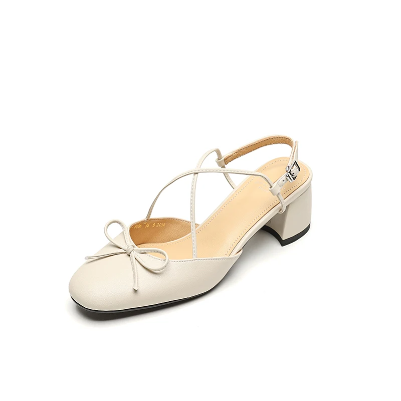 

Модные сандалии с закрытым носком, массивный каблук 5 см, квадратный носок, перекрестный ремешок, бант, натуральная коровья кожа, резиновая подошва, бежевый, серебристый, бордовый