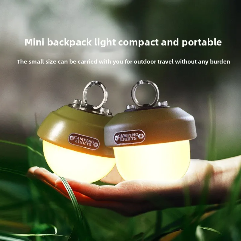 New portable camping light, multi-function emergency backpack light, USB charging, waterproof and dimmable pine cone tent light