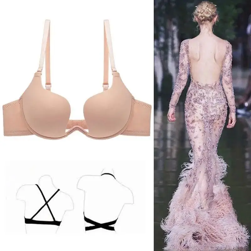Japanese Deep V Push Up Sexy Bra Underwire Underwear Women Soutien Gorge Thin Half Cup Solid Color Lingerie Beautiful Back