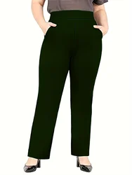 2024 new autumn - winter plus - size pants with casual commuting, gentle temperament, wide - leg, loose and comfortable style