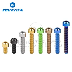 Wanyifa Titanium Bolt M6x 10 15 20 25 30 35 40 45 50 55 60 65 70 80mm Torx Head Ti Screws for Bicycle Motorcycle