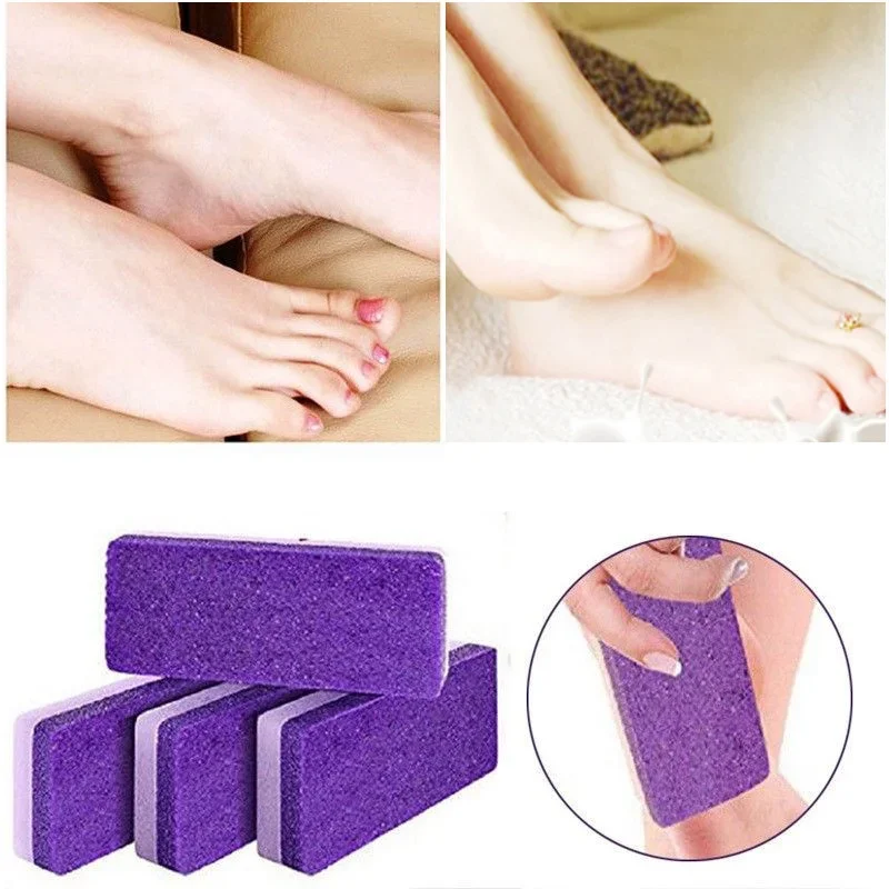 1pcs Pedicure Foot Pumice Stone Sponge Block Callus Remover Feet Hands Scrub Manicure Nail Foot Care Tool Purple