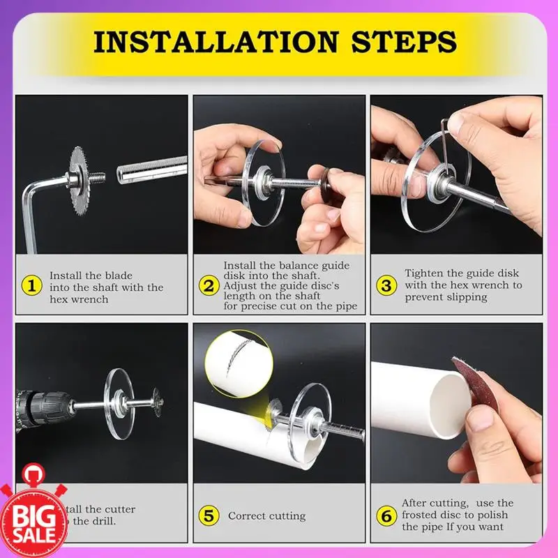 Big Deal Inside Pipe Cutter For PVC Pipe Cutter Tool, Cutter Tool With 3.15Inch Scale Adjustable , 5Pcs Saw Blades And Hex Shank
