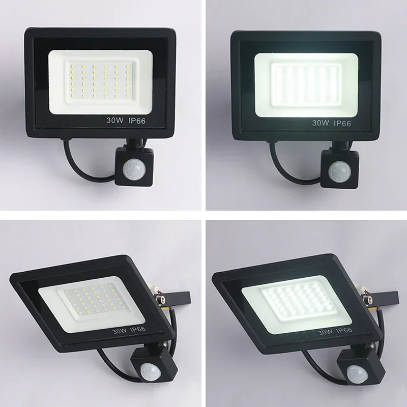 LED Floodlight 100W 50W 30W 20W 10W PIR Motion Sensor IP66 Waterproof LED 220V Hanging Exterior Outdoor Wall lamp Spotlight