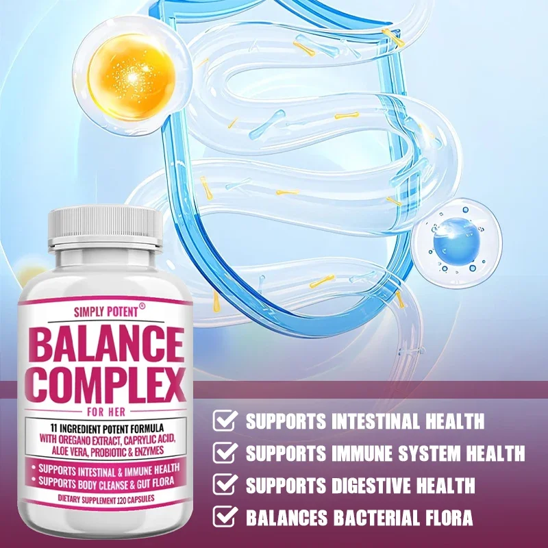 Women\'s Balance Complex, Candida Cleanse & Vaginal Health Dietary Supplement with Probiotics & Enzymes for Gut & Immune Health