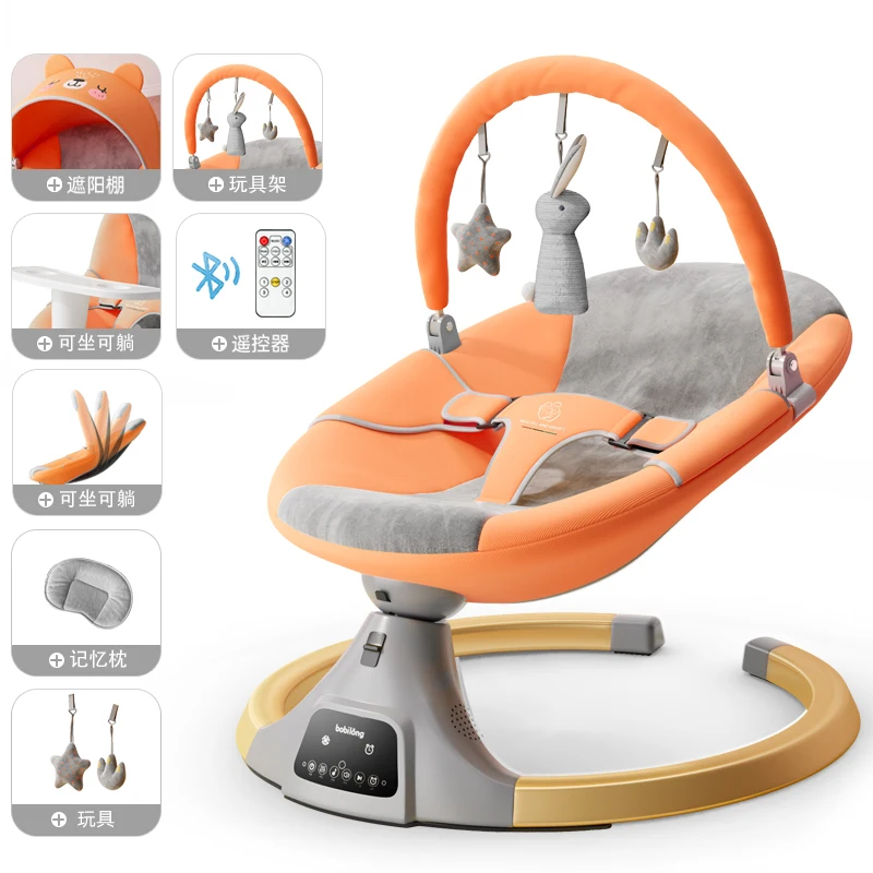 Newborn Baby Electric Rocking Chair Baby Sleeping Cradle Bed Child Comfort Chair Reclining Chair for Baby 0-3 Years Baby Bed
