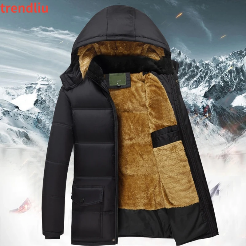 Chaqueta de algodón de alta calidad para hombre, Parka informal de terciopelo, a la moda coreana, Color sólido, otoño e invierno, 2023