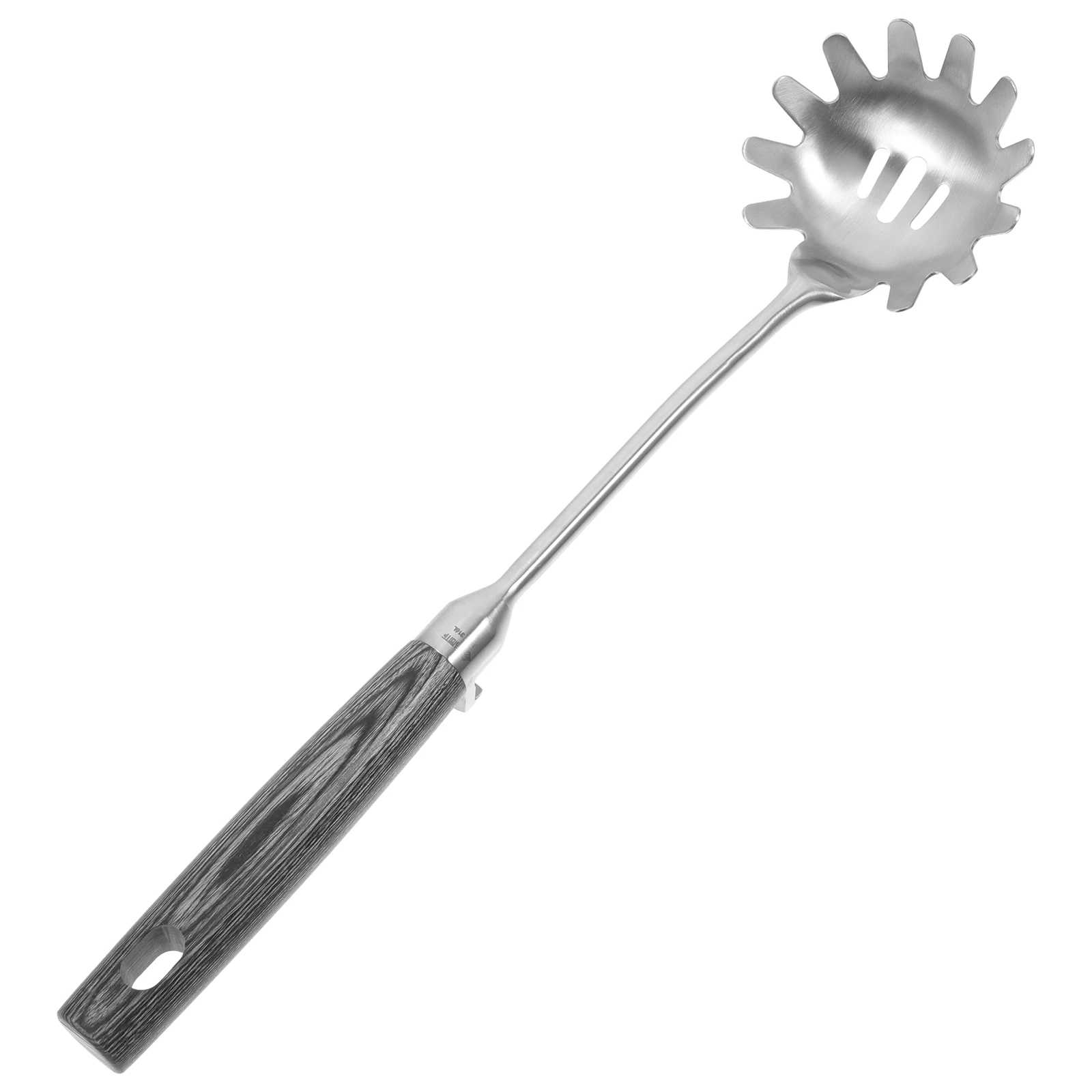 

Stainless Steel Noodle Strainer Anti Scalding Spaghetti Spoon Server Kitchen Utensil Wooden Filter Pasta Tongs Noodle
