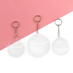 2Pcs Badge Protector Ita Bag Pin Case with Keychain Anime Badge Display Sleeve PVC Protective Badge Protective Sleeve