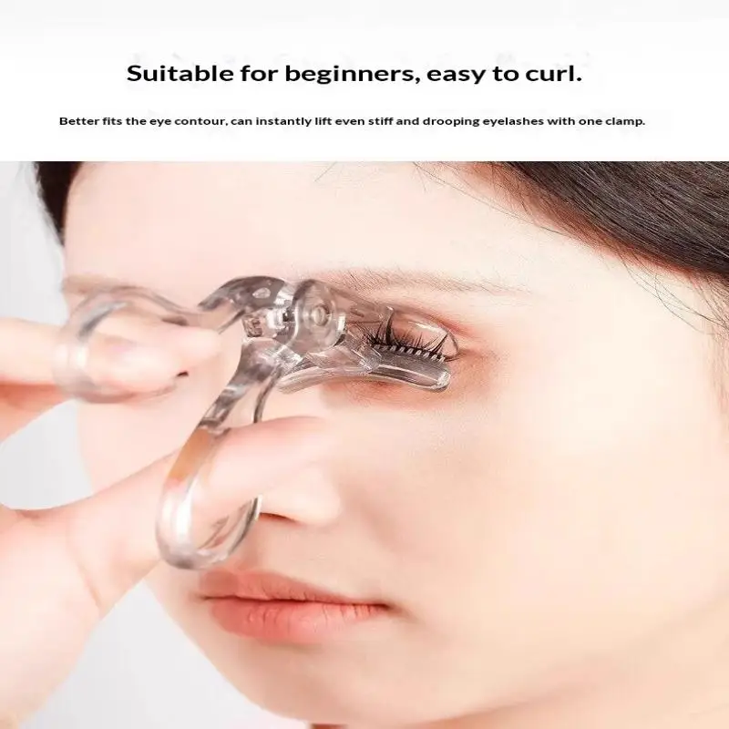 1Pc Portable Transparent One-Clip Eyelash Curlers Easy To Operate Long-Lasting Styling Wide-Angle And Partial Eyelash Curlers+~