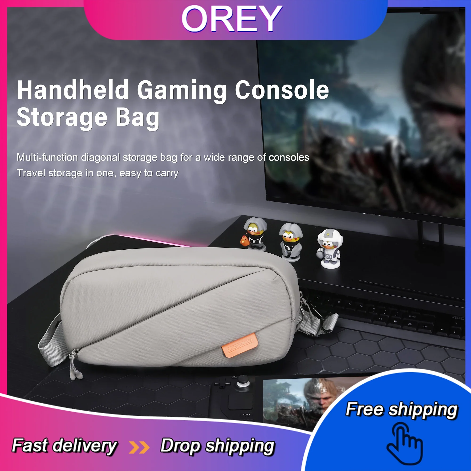 

Universal Handheld Storage Bag, Suitable for Steam Deck / OLED /ROG AIIy /ROG Ally X Game Console Hard Shell Lining Storage Bag