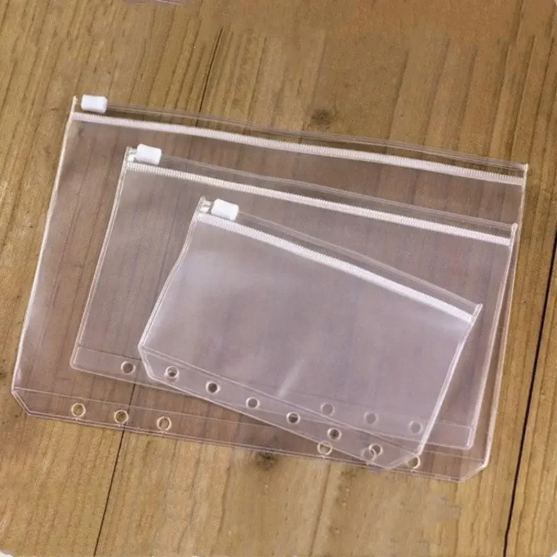 Bolsa para carpetas de archivos A5 A6 A7, funda organizadora de almacenamiento, funda transparente con soporte de hojas sueltas con cremallera, carpeta archivadora de documentos