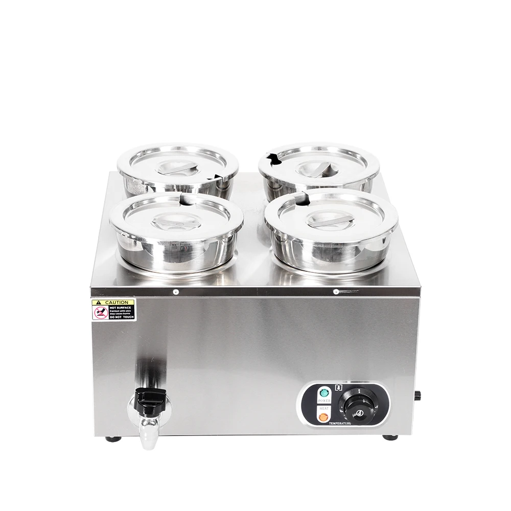 Efficient Hotel Restaurant 4L Stainless Steel 4 Pot Buffet Insulation Pot Buffet Set Soup Pot Steam
