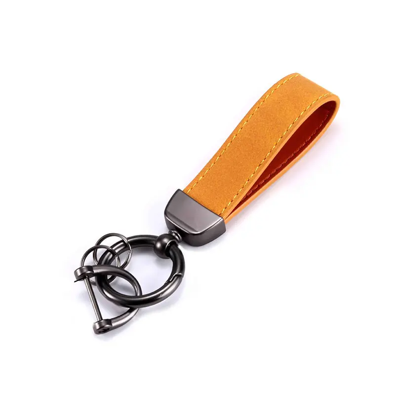 Retro Handgefertigter Leder-Autoschlüsselanhänger für Männer und Frauen Einfacher Rindsleder-Schlüsselring Modisches Unisex-Geschäftsaccessoire Langlebiger Schlüsselhalter – Detail 14