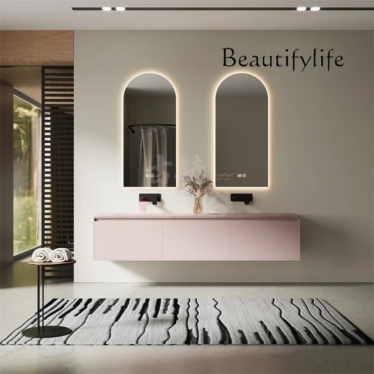 Q Double basin tempered glass matte integrated seamless hand washing basin washbasin under the counter basin