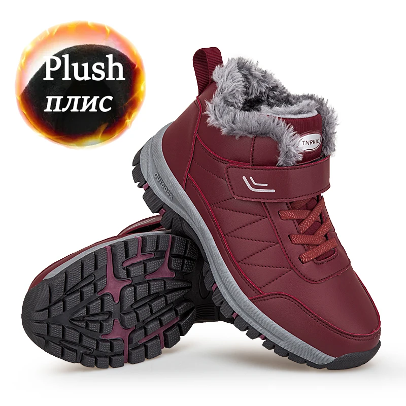 Stivali da donna invernali stivali da neve antivento Warm Plus scarpe da donna in velluto di cotone stivali da trekking antiscivolo scarpe Casual da