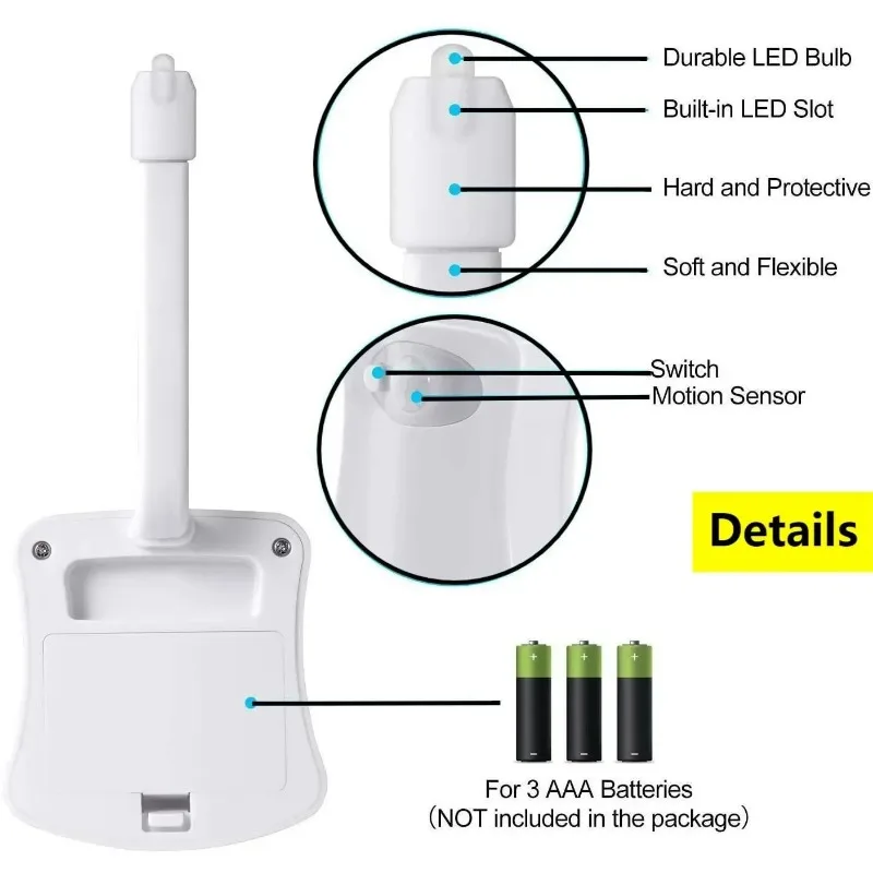 Mini Kawayi Human Infrared Sensing Light LED Night Light Stick Toilet 16/8 Color Bathroom Colorful Motion Sensing Night Light